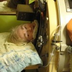 Martha Lillard in her iron lung