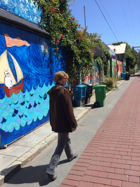 Taking the Mission Detour in Balmy Alley, the Mission's iconic mural alley. (Julia Scott)